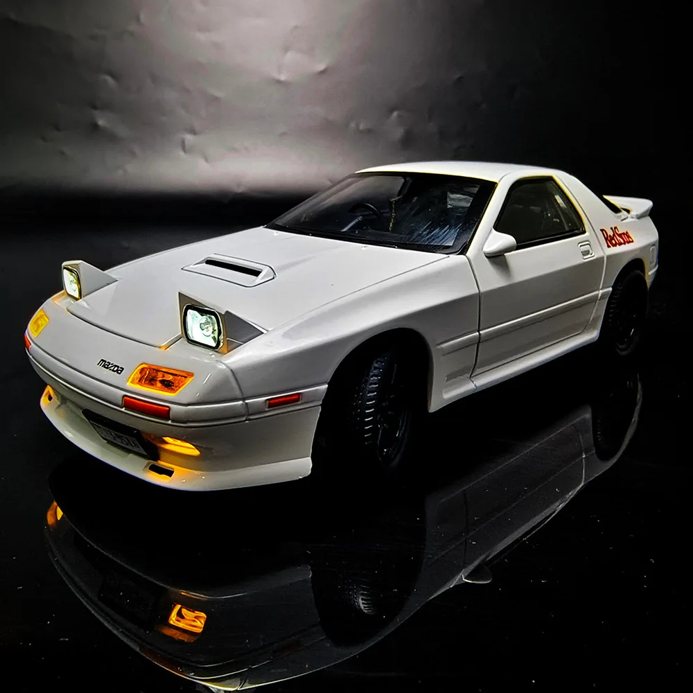 Alloy Model Car Toy para crianças, Mazda RX7 RX-7 Supercar, Diecasts Metal, Fundição de Som e Luz, Veículo, 1:24