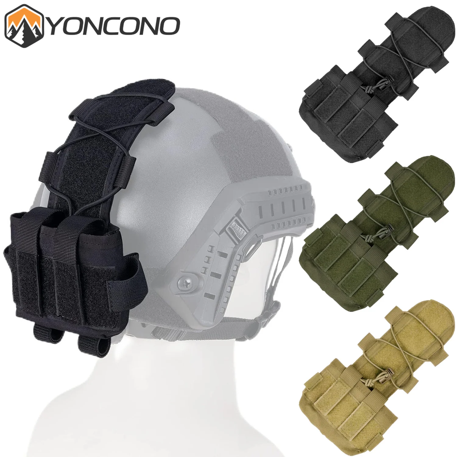 YONCONO Tactical Helmet Battery Pouch MK2 Helmet Battery Case Counterweight Pouch Removable Accessory Storage Balance Weight Bag