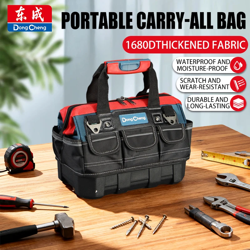 Electrician Tool Bag 1680D Oxford Cloth with Rigid Plastic Base Waterproof Wear-Resistant High Capacity Storage bags