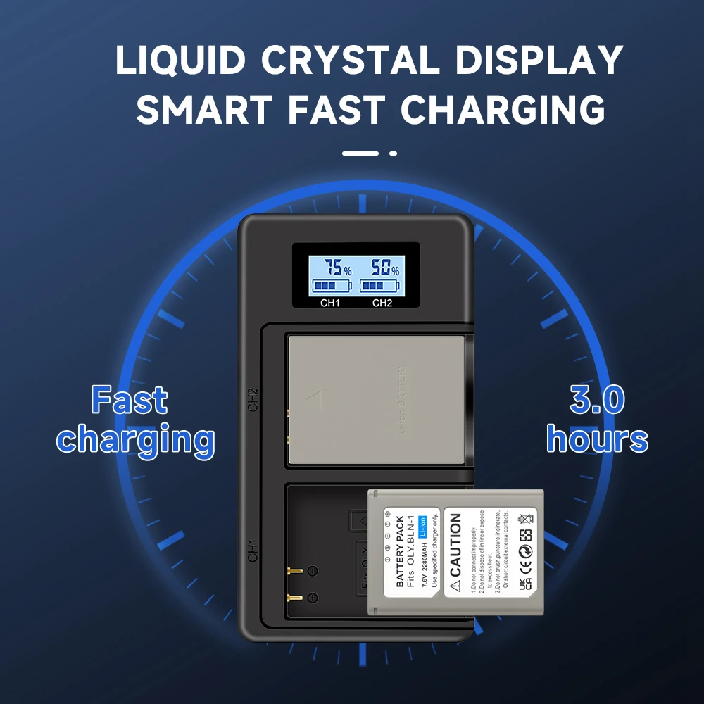 2280mAh BLN-1 BLN 1 Battery + Dual USB Charger For Olympus BLN-1 OM-D E-M1 M5 Mark ll For Olympus Pen F PENF E-P5 OM-D HLD-6