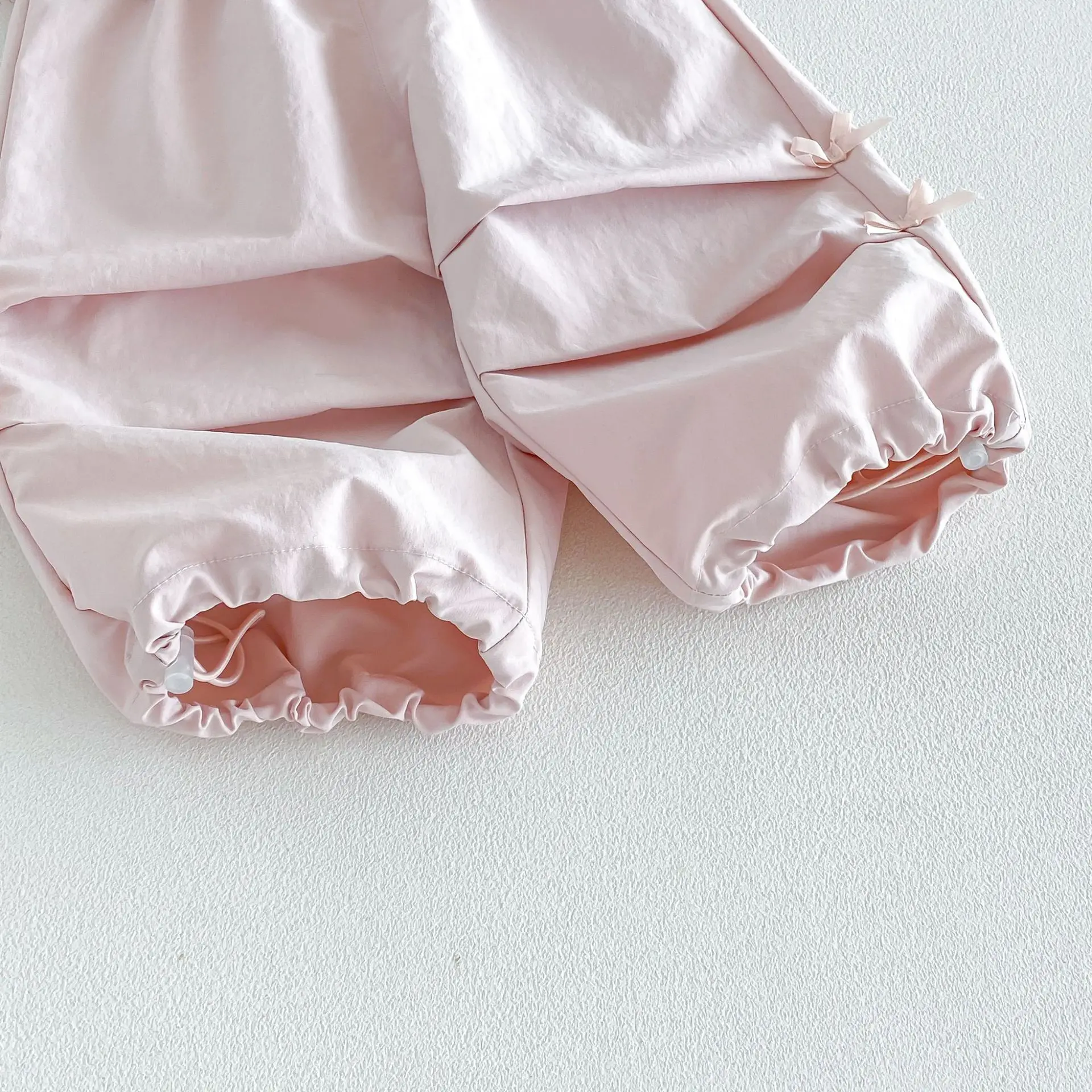 Cute Baby Girls' Work Pants 2026 New Autumn Children's Solid Color Trendy Baby Bow Lace Casual Pants