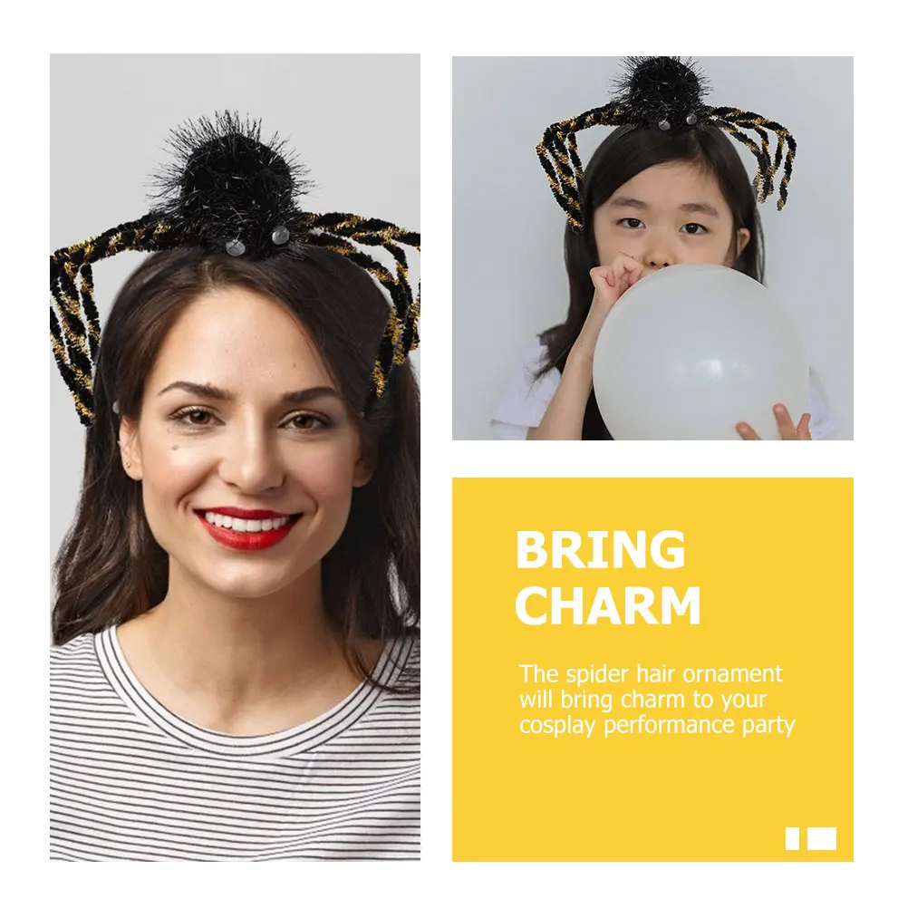 

4pcs Headb Durable Spider Cosplay Safe Halloween Goth Hair Accessories Plastic cosplay spider hair ornament party