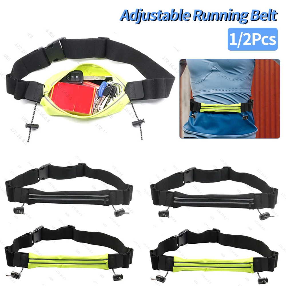 1/2Pcs Marathon Trail Running Waist Pack For Phone Water Bottle Sports Fanny Pack Fitness Dual Pocket Running Belt Waist Bag