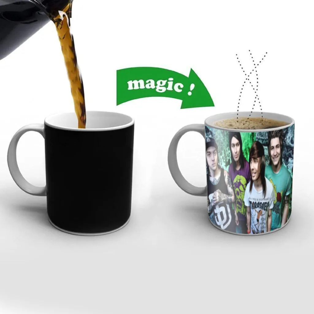 

Rock Band Pierce The Veil Mug Changing Color Ceramic Coffee Mugs Magic Tea Cup Best Gift For Your Friends