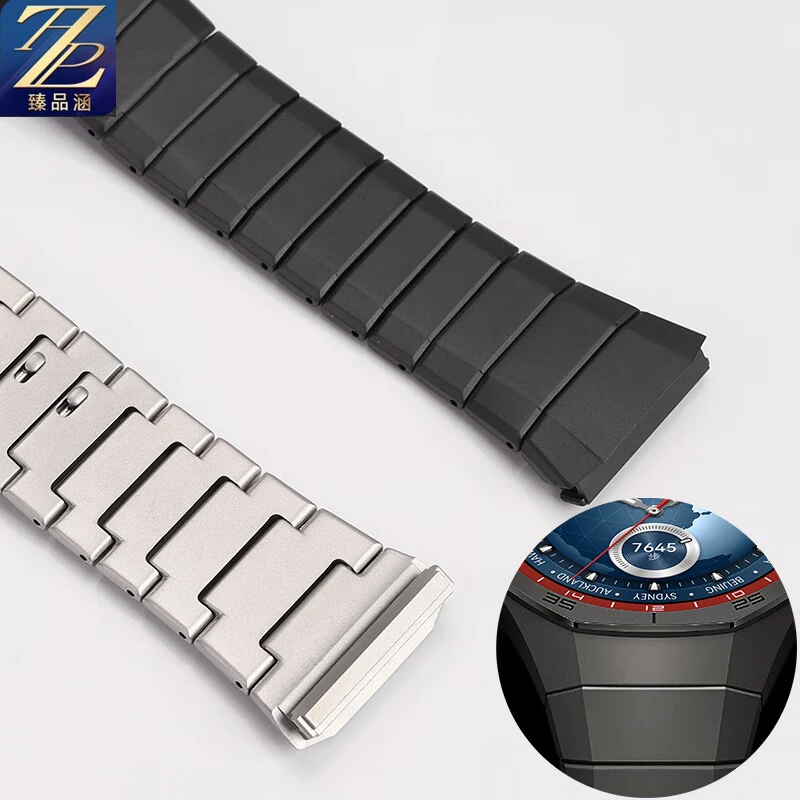 22mm No Gaps Luxury Titanium Strap for Huawei Watch GT5 Pro men‘s Metal Bracelet GT5 Pro curved interface titanium Watchband