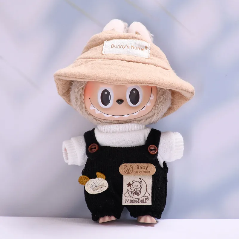[Clothes Only] 17cm Labubu Doll Clothes Moon Bear Overalls Outfit Set