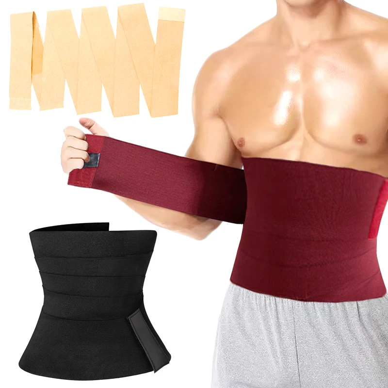 AfruliA 10cm Bandage Wrap Snap Men Waist Trainer Fajas Colombian Girdle Slimming Tummy Control Belt 3M 4M 5M 6M Corset Shapewear