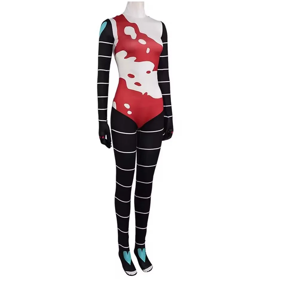 Helluva Boss 3D-Druck Jumpsuit Cosplay Kostüme Halloween-Party-Kostüm Aufführungskleidung für Erwachsene