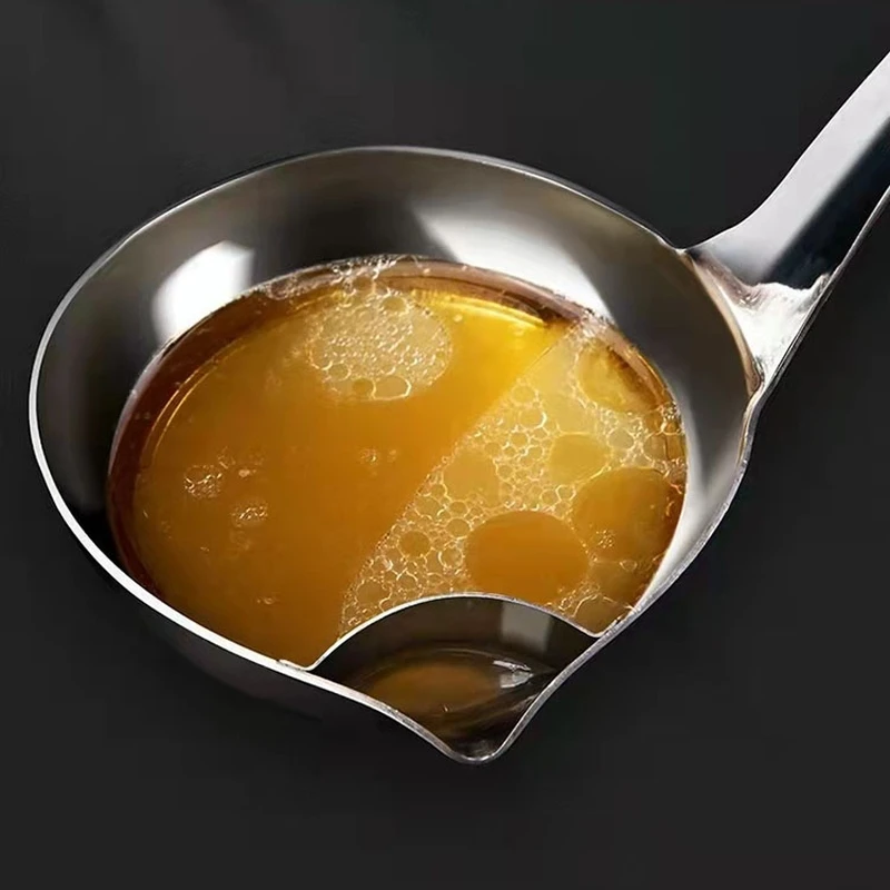 Oil Filter Spoon Stainless Steel Oil Separating Ladle Food Skimmer Strainer Spoon for Soup Hot Pot view 5