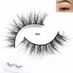 M62 Winged Mink Lashes Fluffy 3D Mink Eyelashes Natural Long Mink False Eyelashes Extension Mink Eyelashes Beauty Makeup Lashes