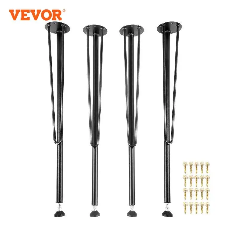 VEVOR Table Legs Metal 4PCS Black 28