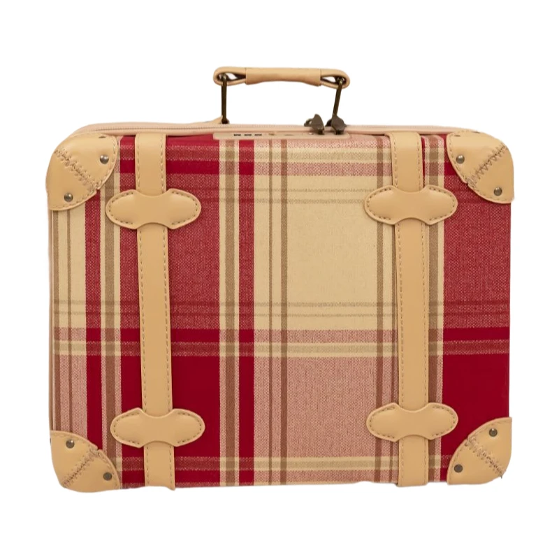 14'' 여성용 빈티지 귀여운 기내 가방, 메이크업 정리함이 포함된 미니 화장품 여행 가방, 세련된 기내 수하물