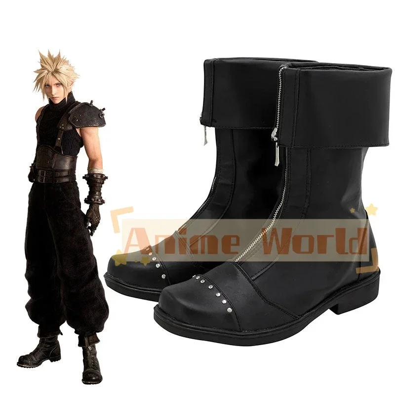 Final Fantasy VII Remake FF7 Cloud Strife Black Cosplay Shoes