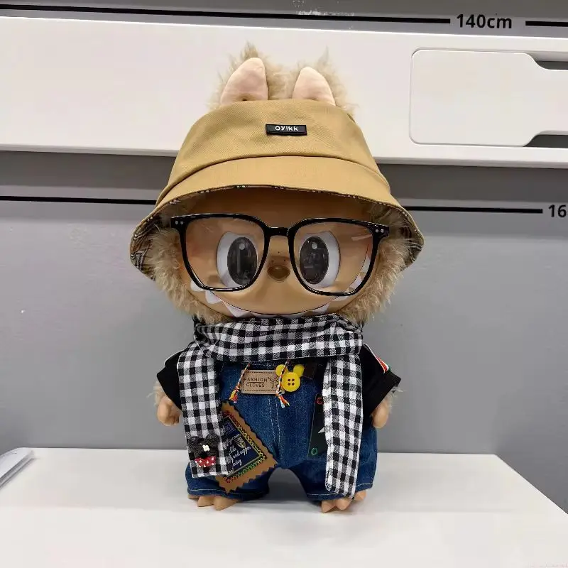 Labubu Clothes 38cm 마카롱 몬스터 천 Chill 펜던트 충전 인형 수집가를위한 수제 선물 장난감