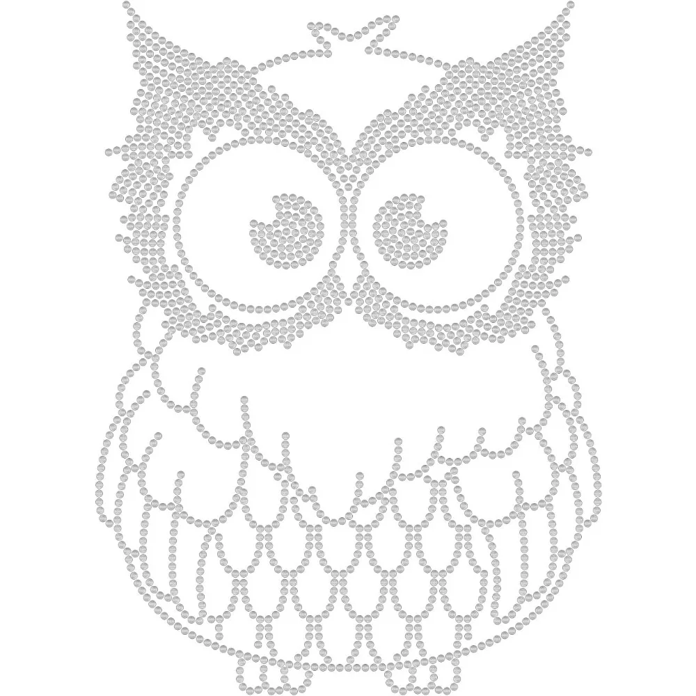 Crystal Owl Hot-fix Iron-on Rhinestone Transfer Cute Animal Iron on Rhinestone Heat Transfer Decor Hot Fix Sticker for DIY