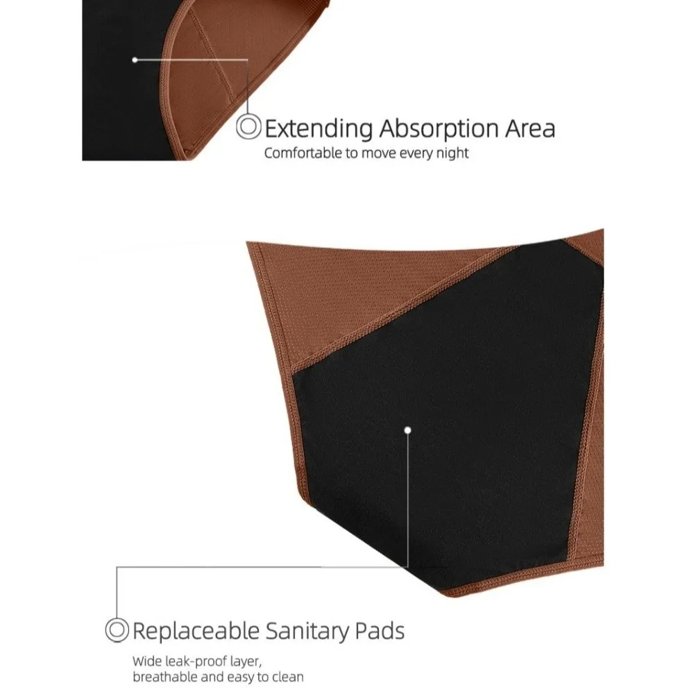 Durable 3 Layers Period Underwear Breathable High Waist Leak Proof Panties Comfortabl Reusable Incontinence Underwear for Women