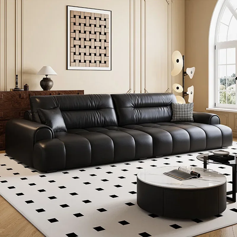 

Современный диван из натуральной кожи с обивкой на 1 + 2 + 3 места может быть настроена для гостиной или офиса