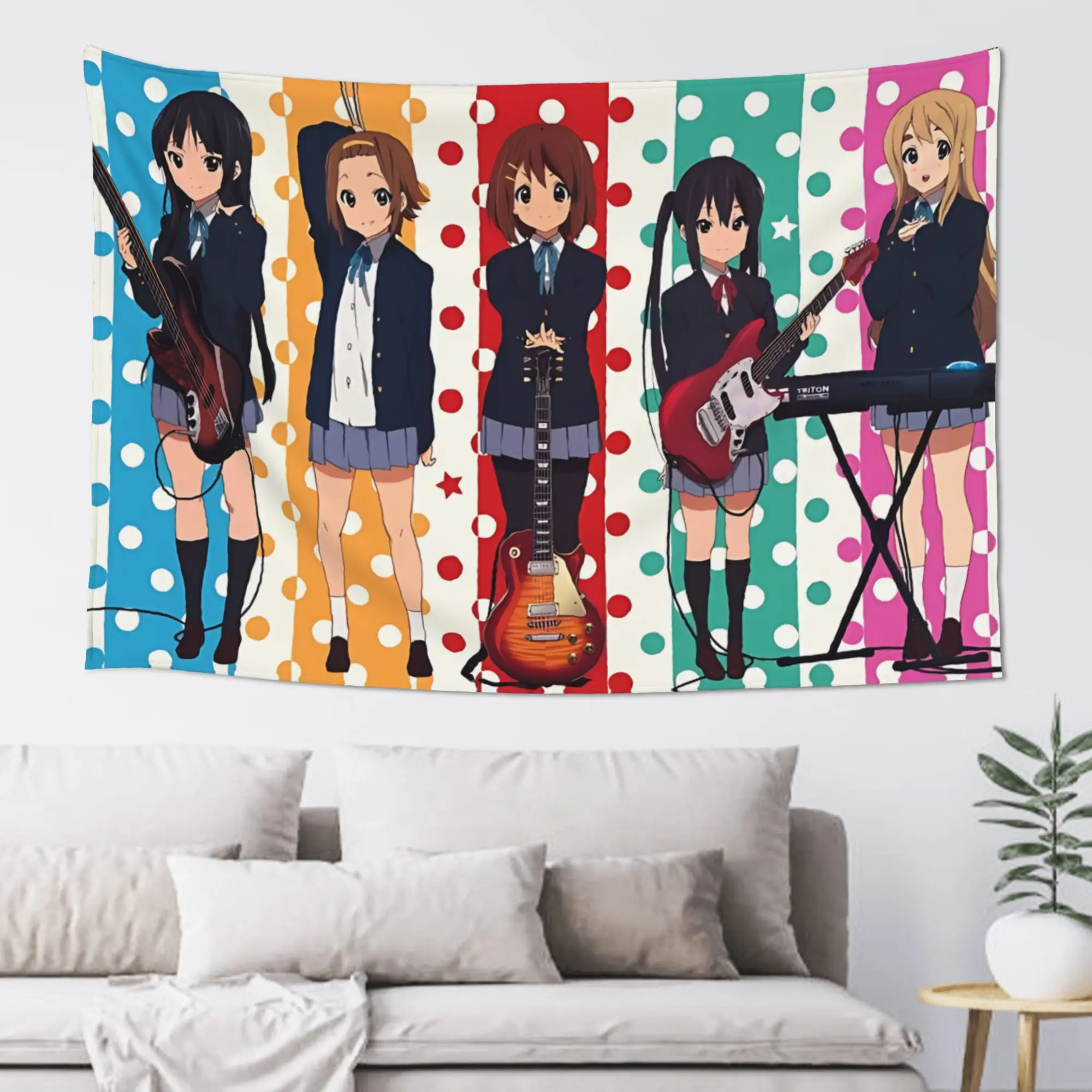 Colorful Anime Girl Customized Tapestry Bedroom Decoration  Wall Hanging Blanket Tapestry Cool Stuff For Room