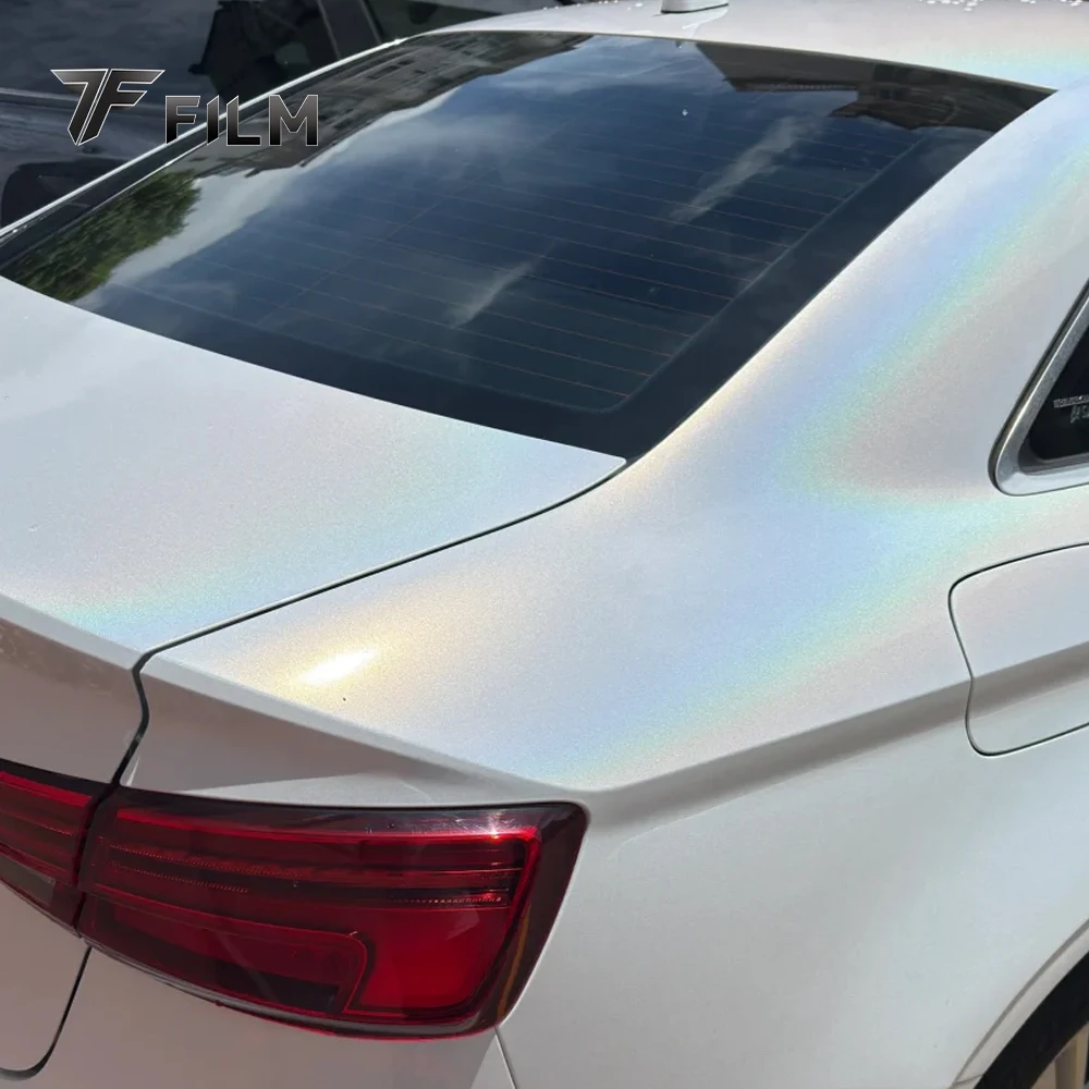 7F виниловые защитные пленки для автомобиля с защитой от царапин, изменение цвета, голографическая металлическая белая пленка из ПЭТ, пленки для кузова автомобиля