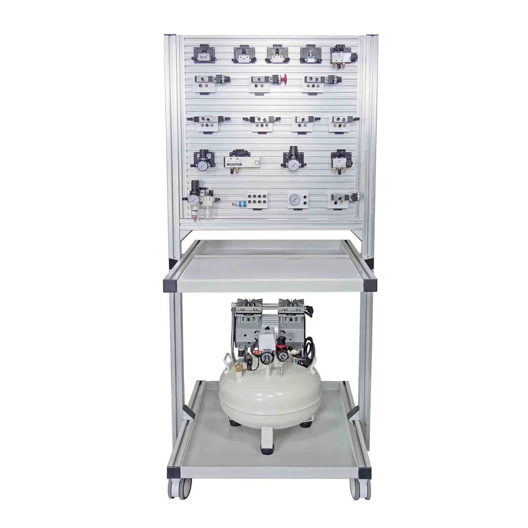 Basic Pneumatic Trainer Double Sided Operational Pneumatic Training Experiment Workbench Didactic Educational Equipment