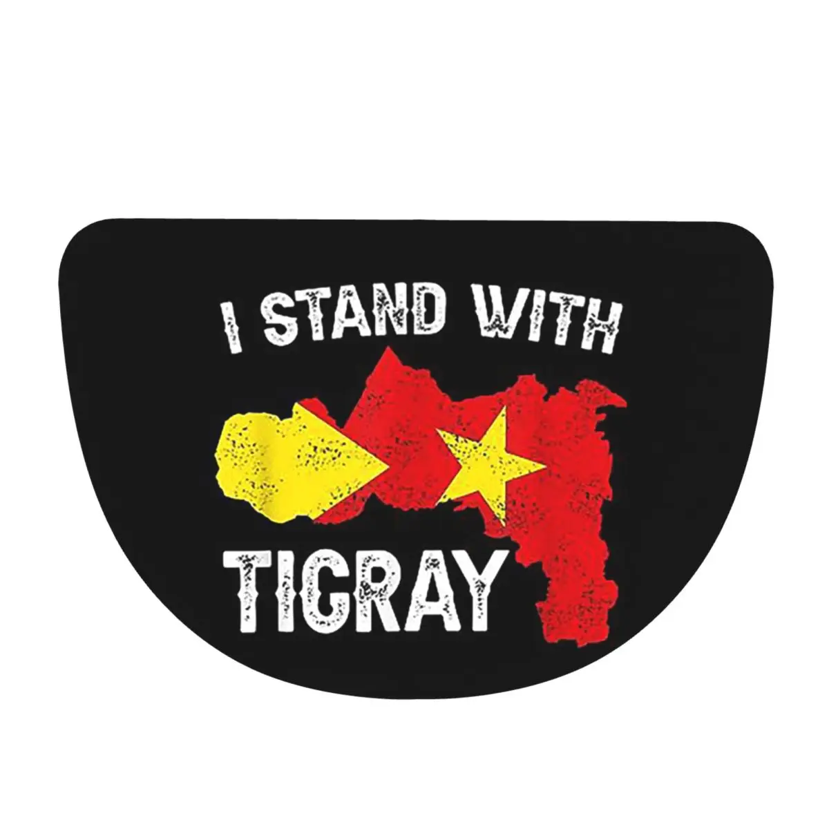 Tigray Flag Ethiopian Soft Flannel Half Round Doormat Non Slip Bathroom Mat Absorbent Floor Carpet for Living Room