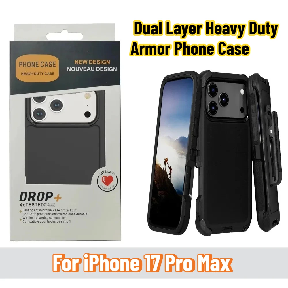 3IN1 OTT Defender Military Grade Anti-Drop Telefon Fall Für IPhone17 Air 16 15 14 Plus 13 12 Pro max Mit Clip Rüstung Schützen Abdeckung