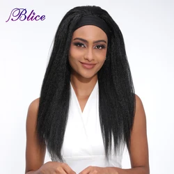Blice Synthetic Wig Headband Women Wigs Kinky Straight Hair Extensions Glueless Elastic Scarf Wigs For African American Women