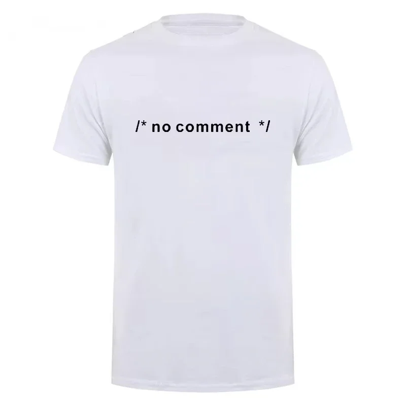Men Funny Geek Novelty Joke Coding HTML CSS Developer Gift No Comment T Shirt for Male Summer Casual Short Sleeve Cotton Tshirt