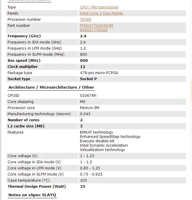 Процессор Intel Core 2 Duo T8300, процессор для ноутбука, PGA 478, ЦП, 100% исправно работающий