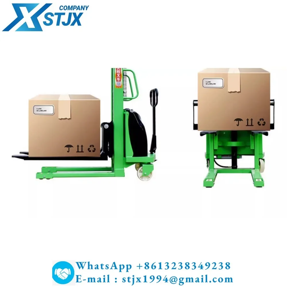 Semi-electric stacker hydraulic forklift remote control small battery lift