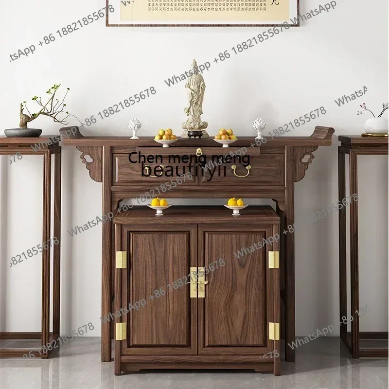 X C Solid wood table for household use Buddha table Buddhist hall New Chinese table Shrine shrine