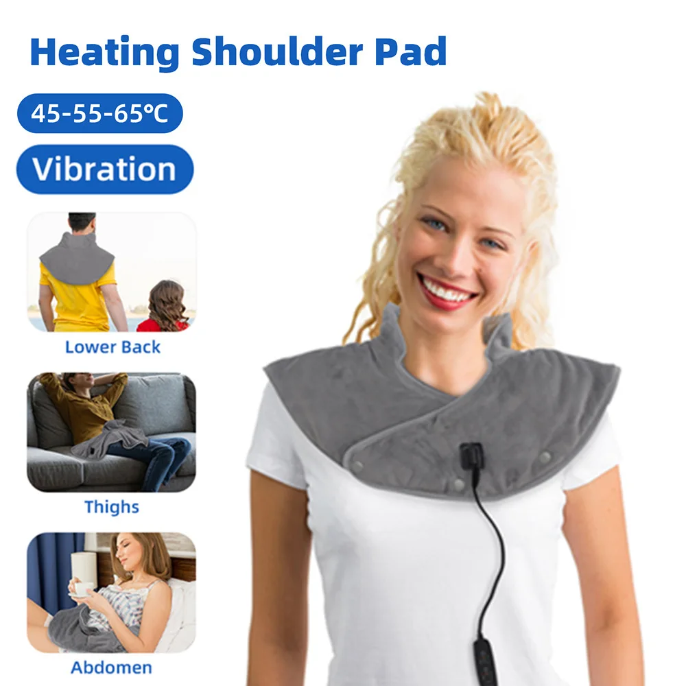 Electric Neck And Back Shoulder Massage Shawl Shoulder Vibration Massager Heating Scarf Keep Warming Shoulder Back Warmer Pad