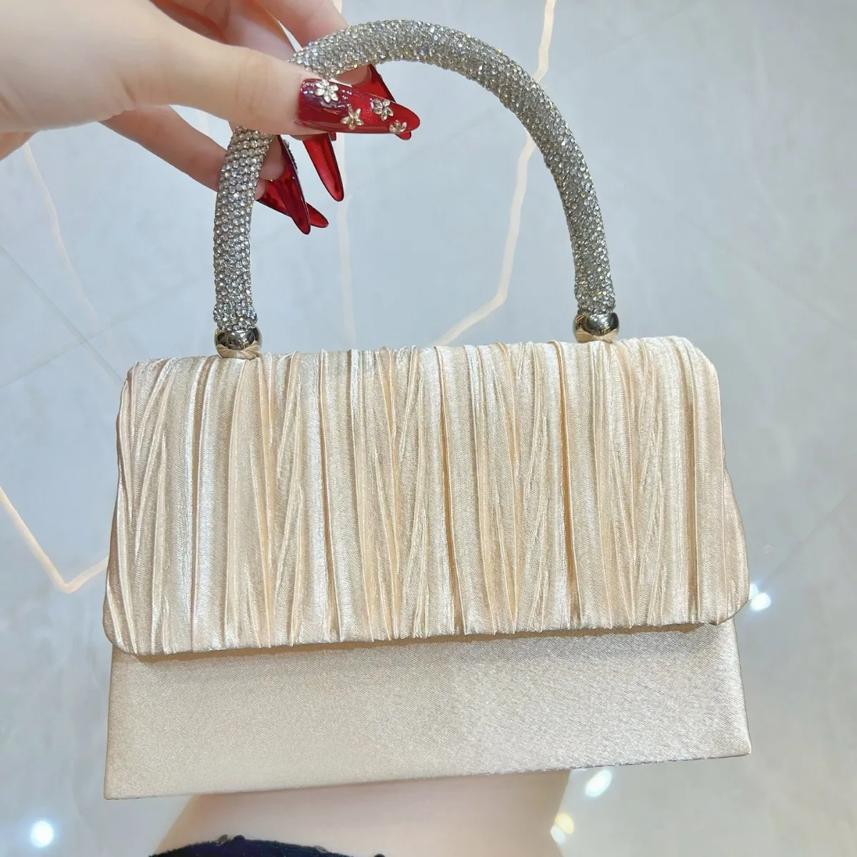 

Luxury Handbags Women Bags Designer Evening Bags 2025 Fashion Shoulder Bags Dinner Party Purse Metal Handle Pouch Sac