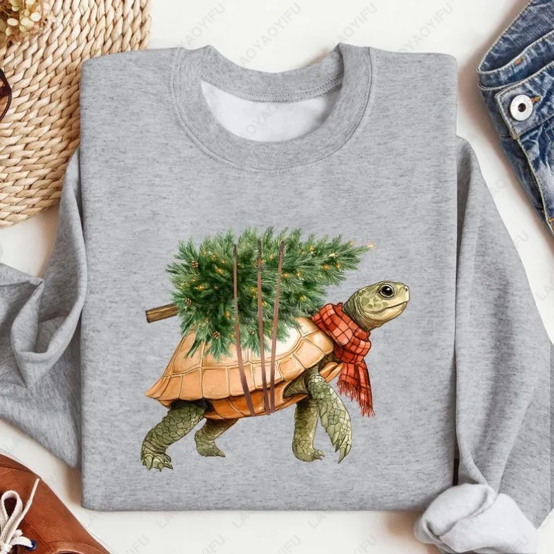 Christmas Sea Turtle Cute Xmas Tree Gift Hoodie Men Women Creative Funny Classics Sweatshirt Novelty Ropa Hombre Roupas Feminina