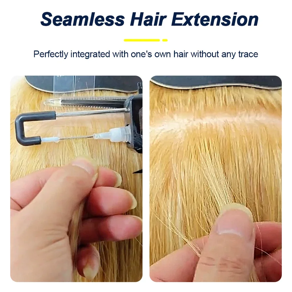 Comblinees Salon Grade Hair Extension Tool Set Fast Curing Agent Comb Line System No Trace Extensions Easy Application Kits Made