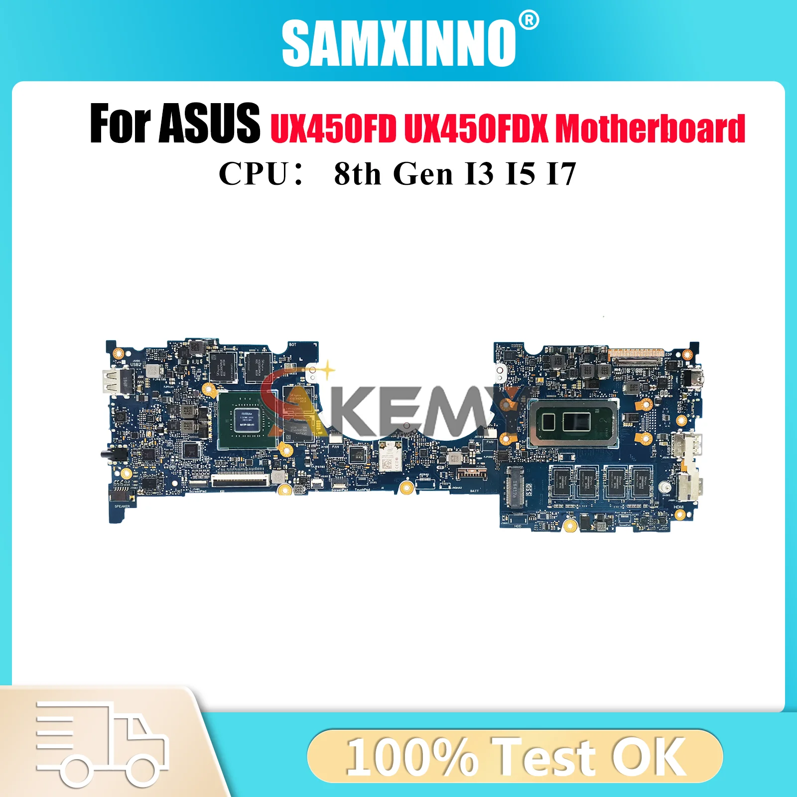 

UX450FDX Laptop Motherboard For ASUS ZenBook UX450FDX UX450FD UX450F Notebook Mainboard With I3 I5 I7 CPU tests OK fast shipping