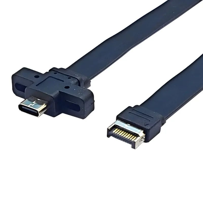 Baffle Cable Type‑E to Type‑C Front Panel Flat Cable High‑Speed Transfer Extension For Computer Chassis