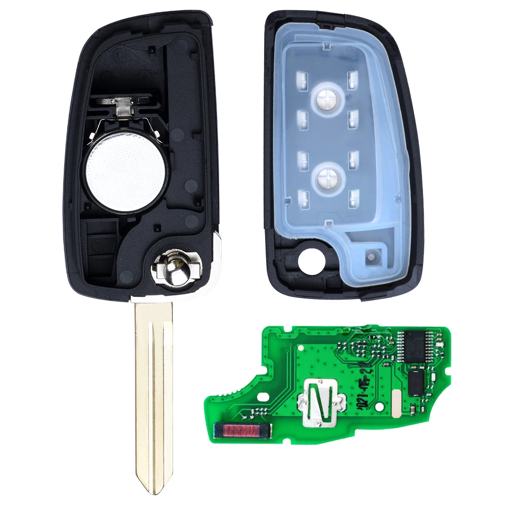 DIYKEY Upgraded Flip Remote Key Fob 2 Button for 2014 2015 2016 2017 Nissan Micra Note 433MHz PCF7961A HITAG 2 ID46 TWB1G766