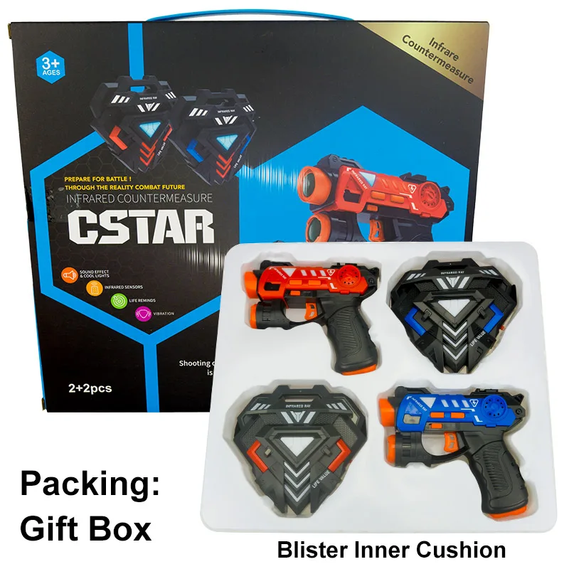 Laser Tag Gun Set Electric Infrared Battle Game Toy Guns Kids Laser Strike Pistol For Boys Children Indoor Outdoor Sports