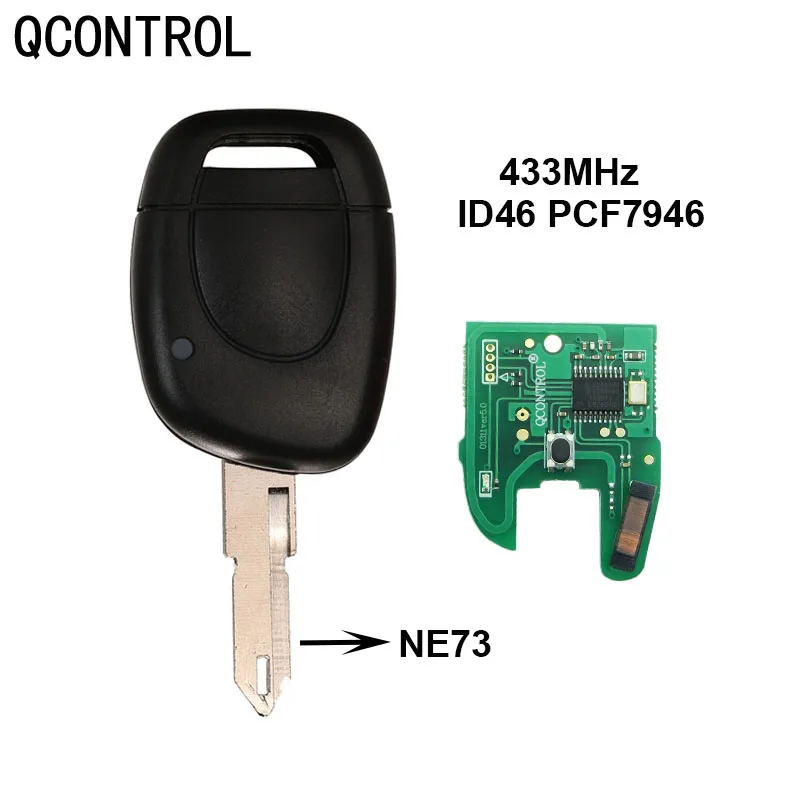 

QCONTROL Car Remote Key 433MHz Fit for Renault Blade PCF7946 ChipMaster Kangoo Clio Twingo NE73