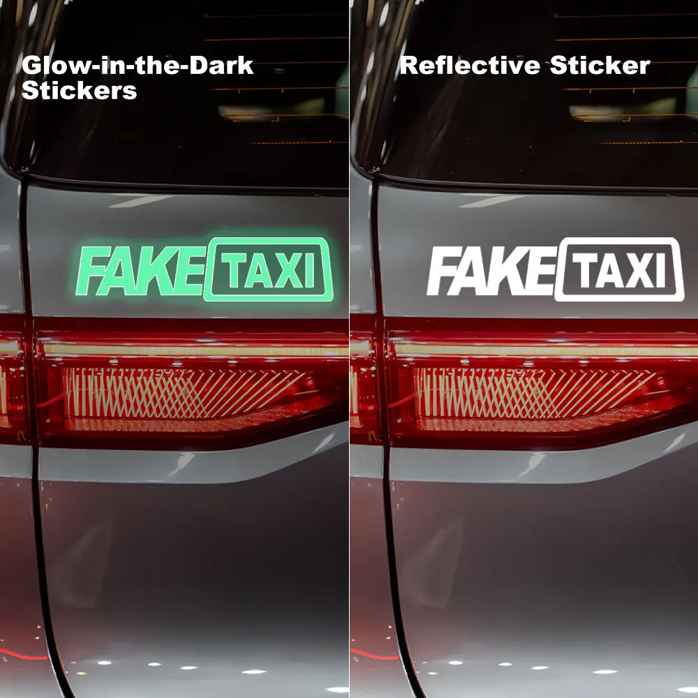 ملصق سيارة تاكسي عاكس مزيف ، ملصق فينيل ذاتي اللصق ، مقاوم للماء لهوندا وتويوتا وفولكس فاجن ، بي ام دبليو ، ديكور نافذة مضحك