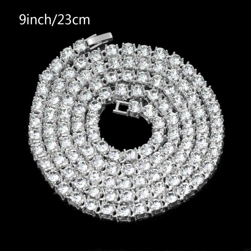 

L5YC Niche Chunky Necklace for Rhinestone Alloy Chain Shiny Stylish Jewelry Craftsman