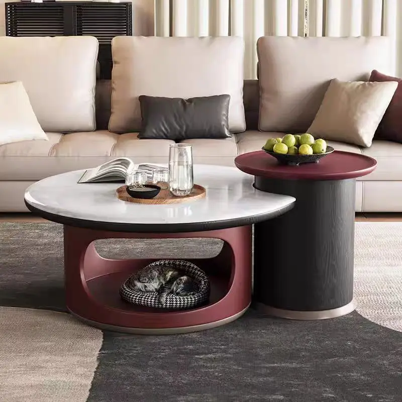 

Household round modern pet cat nest coffee table new combination simple table Italian small apartment household modern