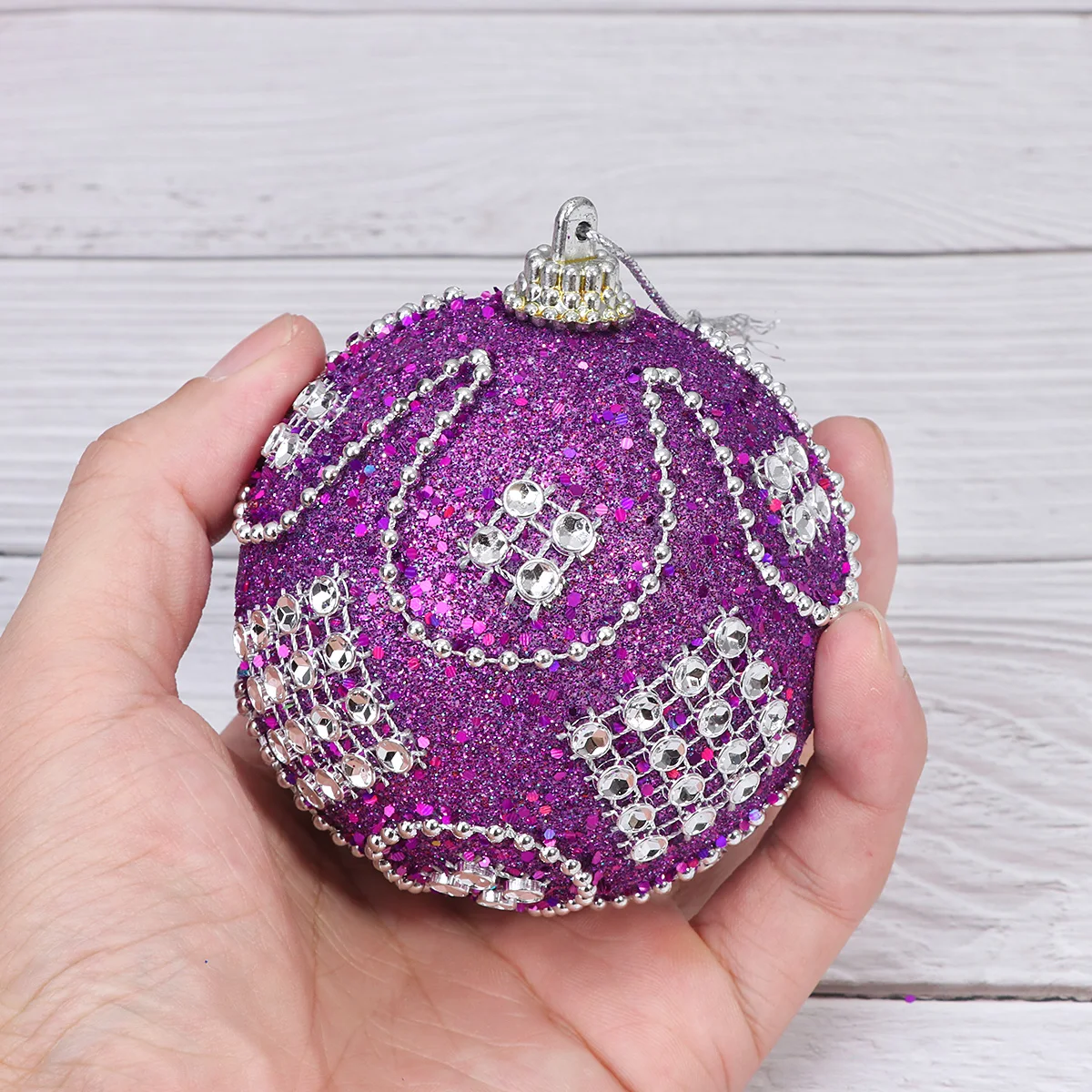 

3 Pcs Christmas Ball Pendant Mini Ornaments Purple Decorations Large Tree Balls Xmas Props