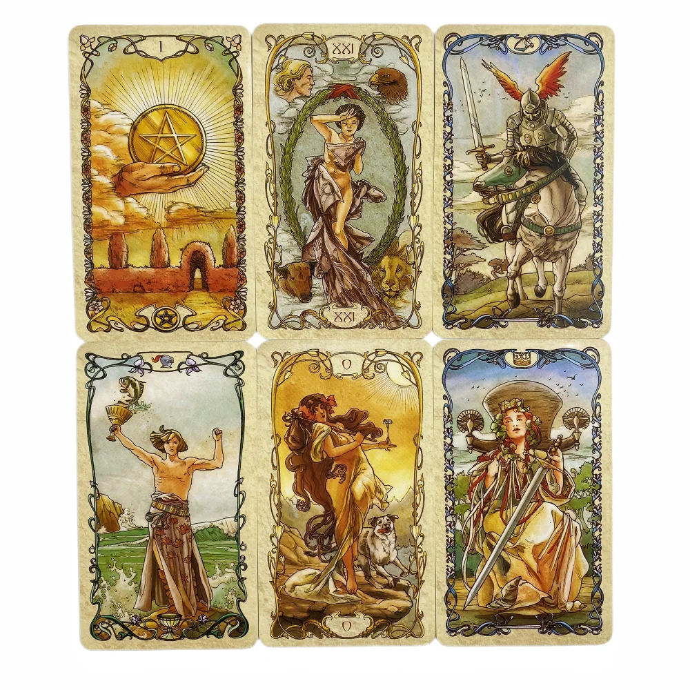 Tarot Mucha Cards A 78 Oracle English Visions Divination Edition Borad Playing Games