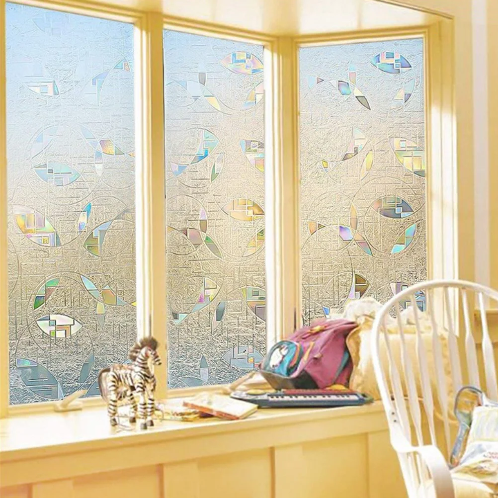 

3D Pvc Glass Sticker Anti Uv Removable Wall Film Transparent Window Decal For Home Decor Bedroom Living Room 100X45Cm