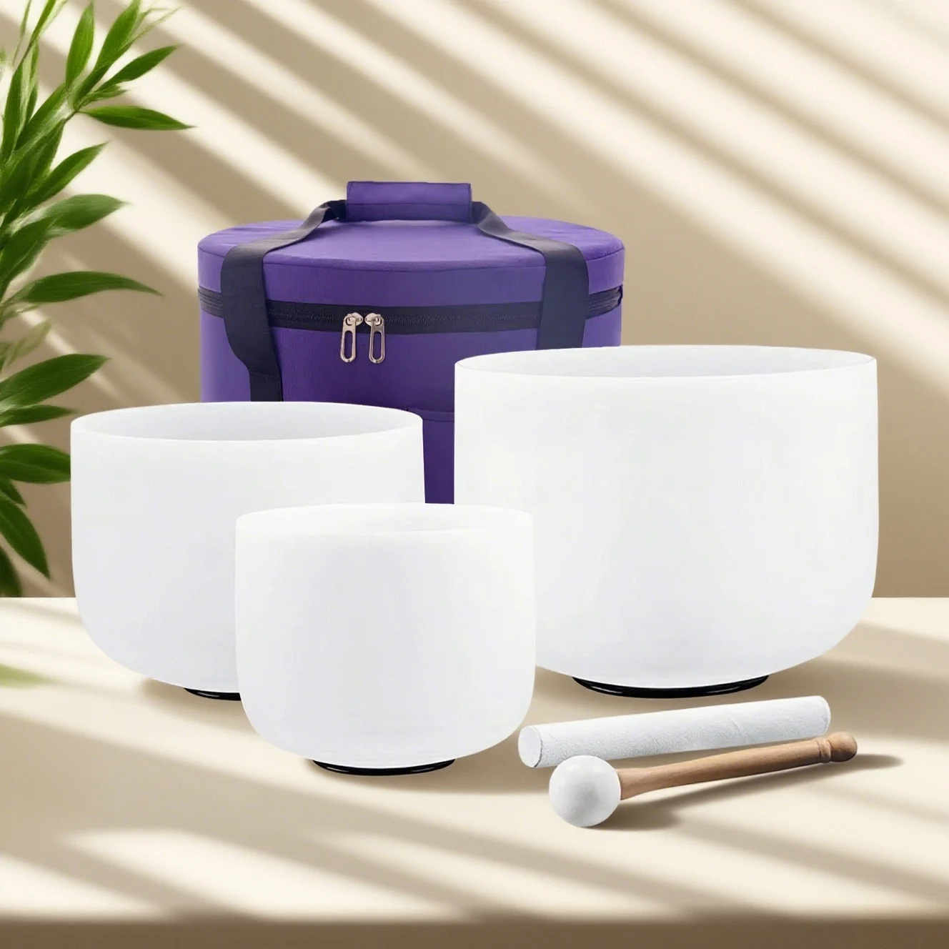 Set di ciotole tibetane in cristallo Ciotola sonora per yoga Guarigione per meditazione con custodia per il trasporto