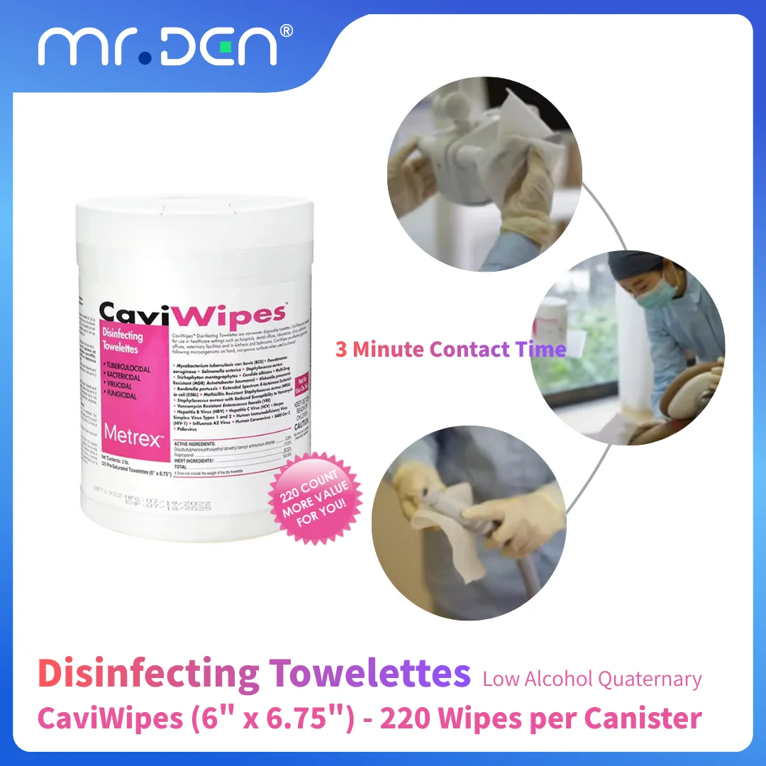 CaviWipes for Dental Disinfecting Towelettes Canister Wipes Clinic products Dentist Metrex Moist Towelettes Caviwipex Cleaner