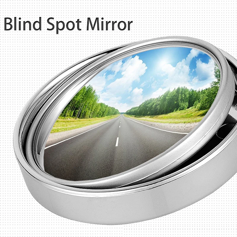 2pcs 75MM 3R-036 Stick-on Convex Blind Spot Rearview Mirror With Adjustable Wide Angle