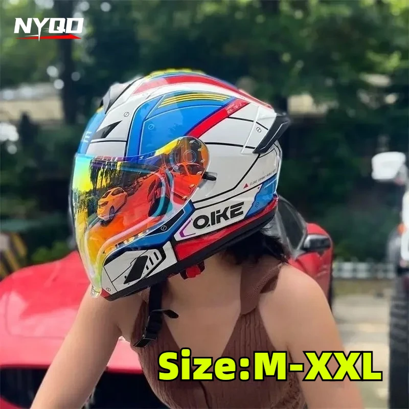

Qike FP02 Motorcycle Helmet Women Summer Ultra-light Moto Travel Locomotive Helmet Moto DOT full face helmet for men